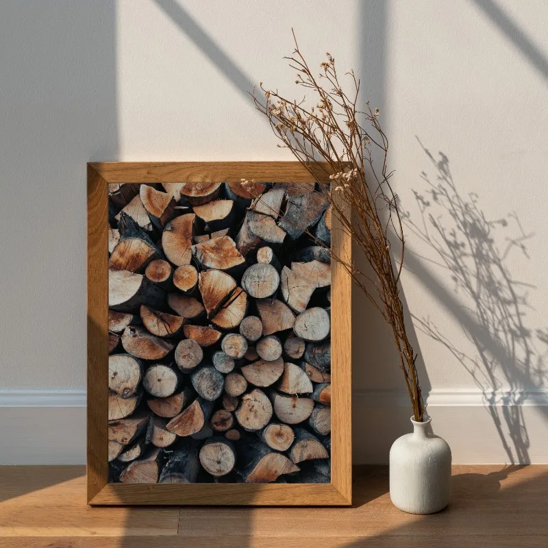 Wood Log Canvas Prints Wood Pile Poster Rustic Poster Tree Rings Rustic Decor Farmhouse Print Wall Art Living Room Home Decor
