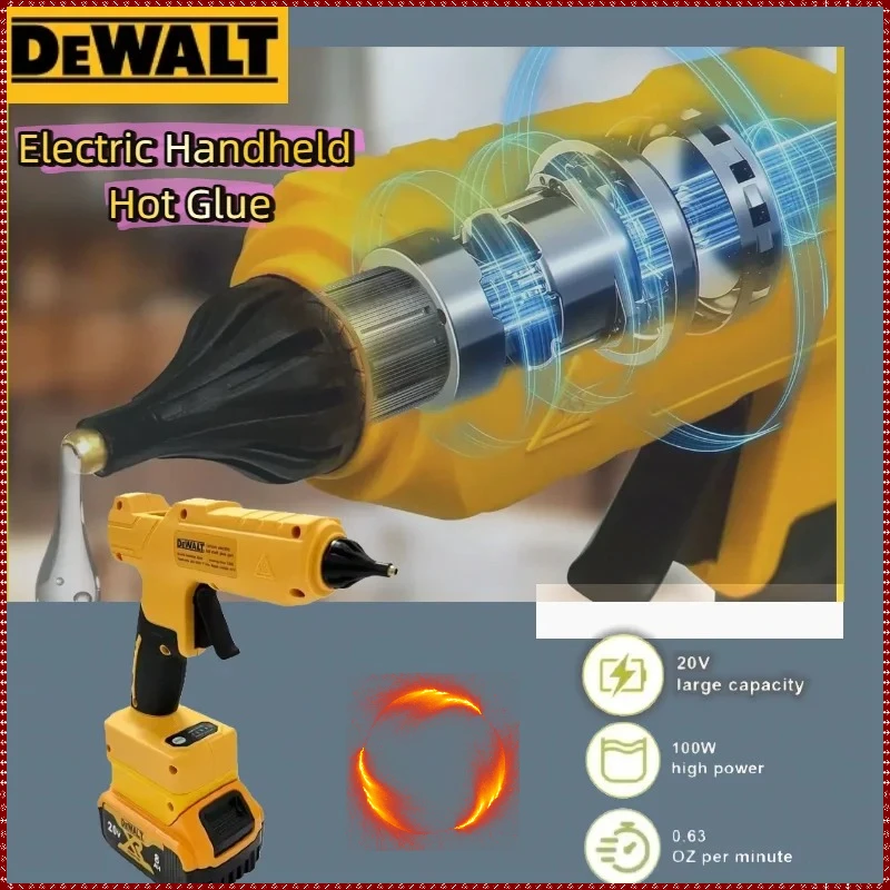 

Беспроводной электрический ручной пистолет для горячей клейки Dewalt, инструмент для ремонта и DIY, пистолет для термосварки, пистолет для горячего воздуха с защитой от ожогов, насадка для аккумулятора Dewalt