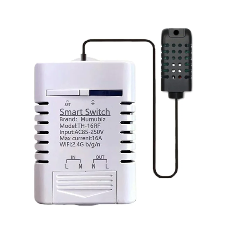 Abmf-para ewelink interruptor wi-fi inteligente monitoramento de temperatura e umidade 16a 3000w interruptor com sensor th, para alexa, google home