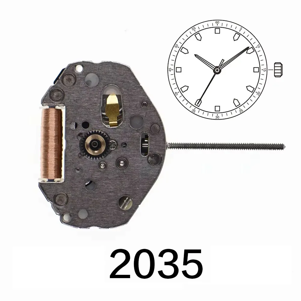 2035 Movement 2035 Quartz Movement Watch Three-Hand Calendarless Repair Calendar Parts Hot Sale High Quality Accessories