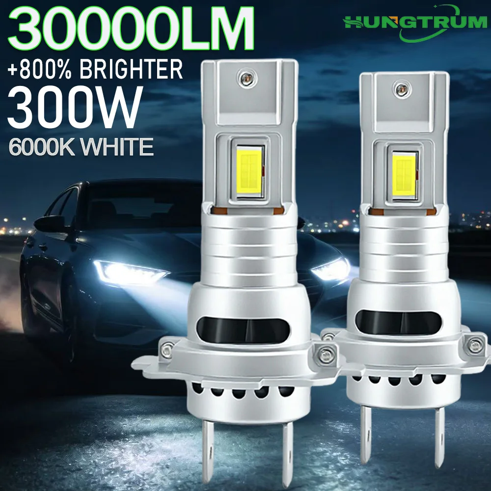 

Светодиодные лампы H7 H4 H1 Canbus 30000Лм 6000К, суперяркие автомобильные фары, лампы H7 для авто, подключи и работай, 12В