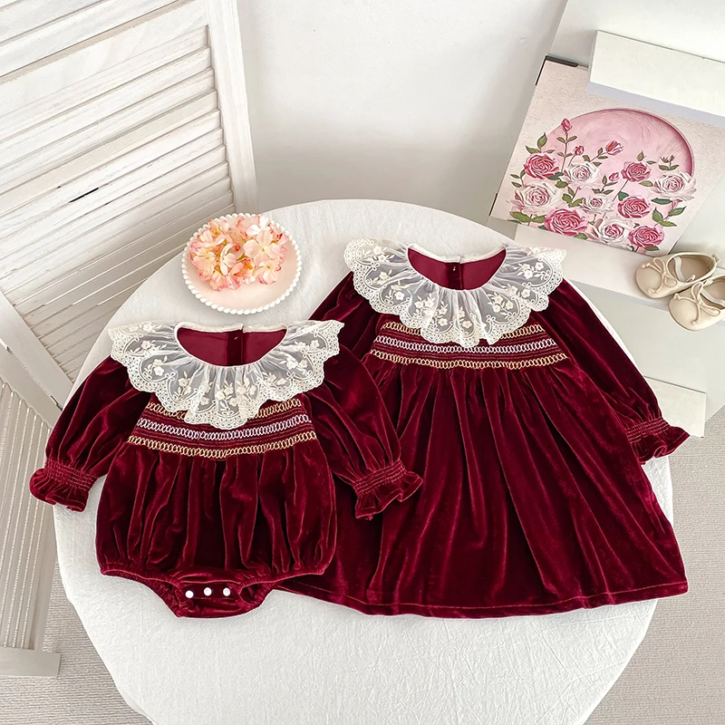 2026 Neu 0-24M Weihnachten Kleinkind Mädchen Roter Spitzen-Strampler Langärmeliger Baby-Mädchen-Jumpsuit Kinder Frühlingskleidung – Detail 20