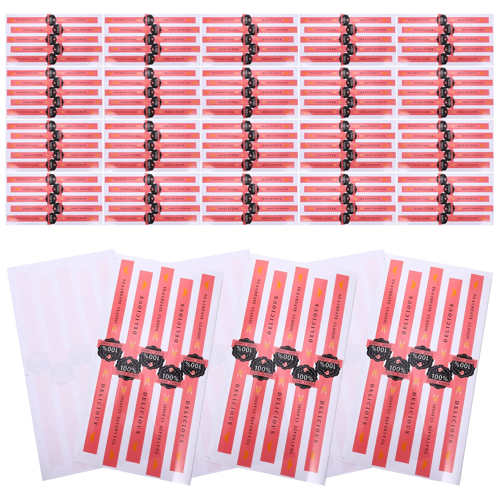 100 Pcs Sealing Stickers Adhesive Bakery Labels Cookie Cake Chocolate Treat Candy Bag Gift Packaging Decorative