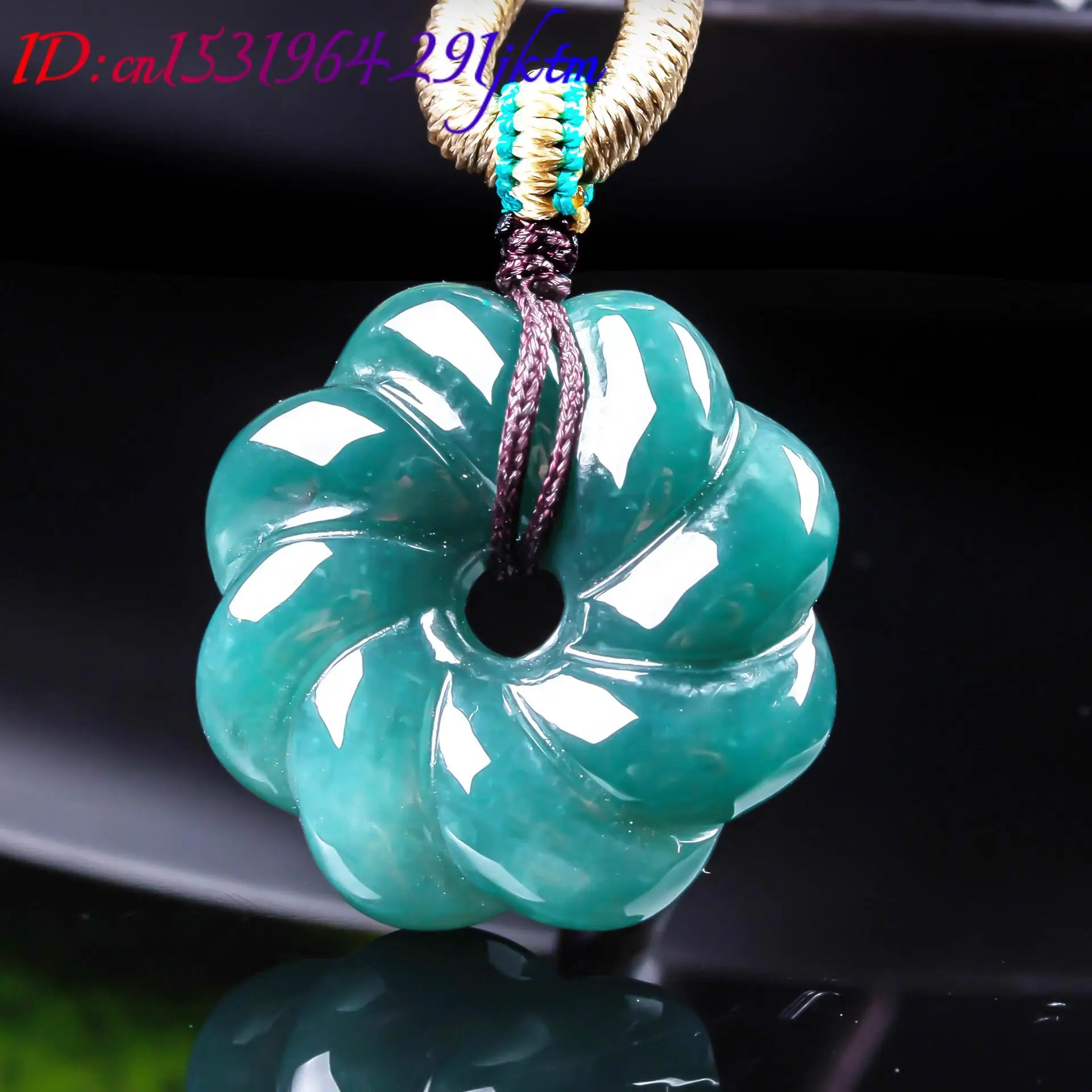 Natural Burmese Jadeite Flower Pendant Necklace Accessories Gemstone Talismans Fashion Jewelry Real Jade Luxury Gifts for Women view 3