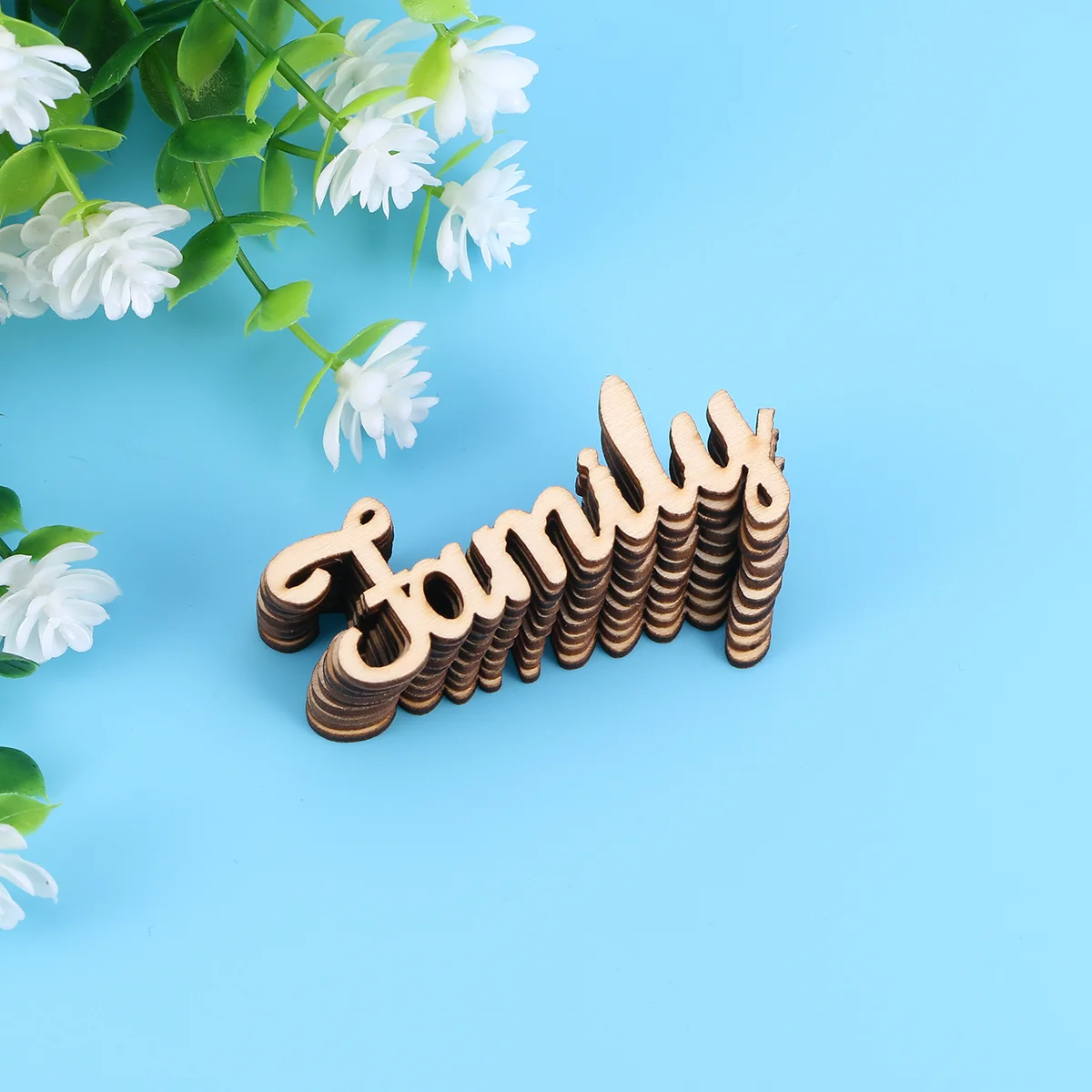 10pcs Family Printed Words Wooden Home Decoration Tag Sign DIY Decorative Wood Chip Wood Sign wood sign decor