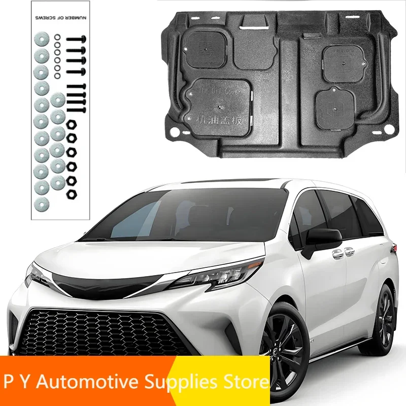 

Under Engine Guard Splash Shield Mud Fender Cover Plate Fender Mudguard Protector For Toyota SIENNA 2021-2023 2.5L Car Black