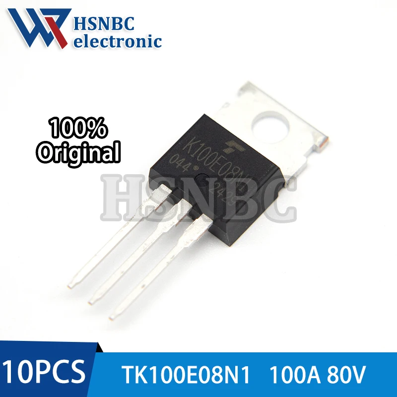 10PCS TK100E08N1 K100E08N1 TO-220 100A 80V N-Channel Power MOSFET Transistor 100% New Original