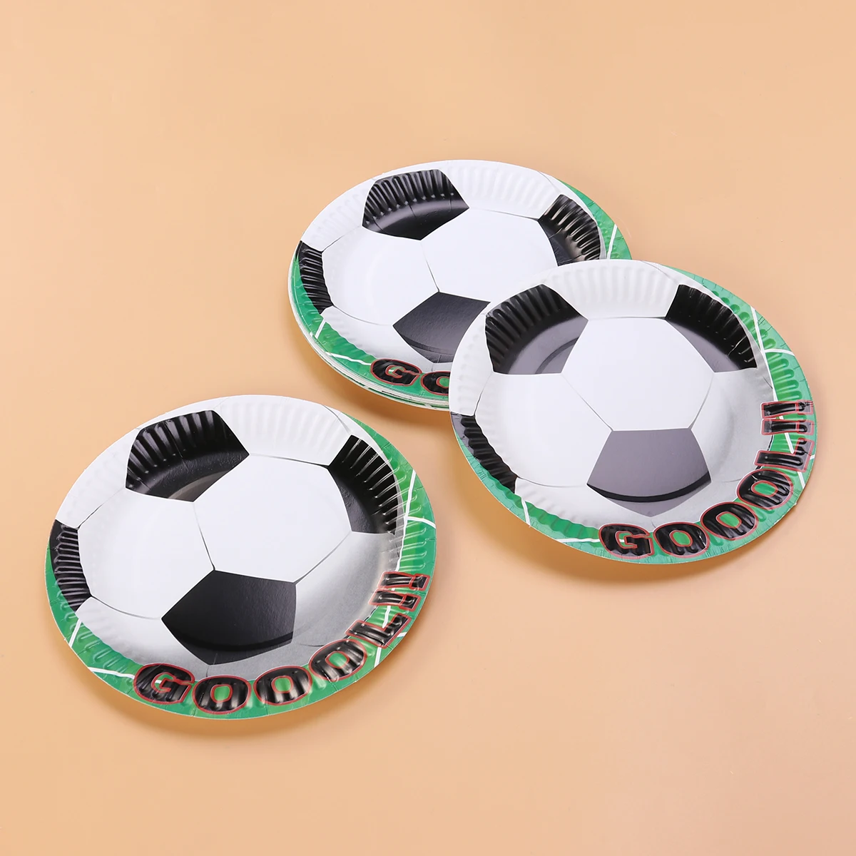 

20 Pcs Disposable Plates Football Pattern Paper Tray Cake Dish Decoration for 's Birthday Party(18cm)