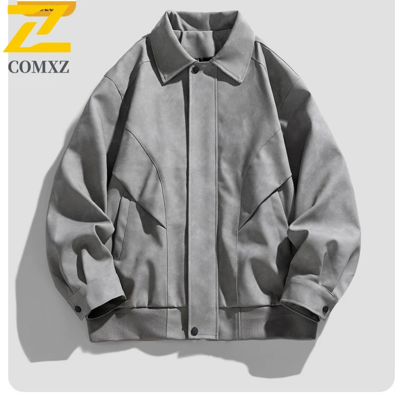 

COMXZ легкая роскошная дышащая байкерская куртка водонепроницаемая ветрозащитная дорожная велосипедная куртка кожаное пальто высокого качества мужская одежда
