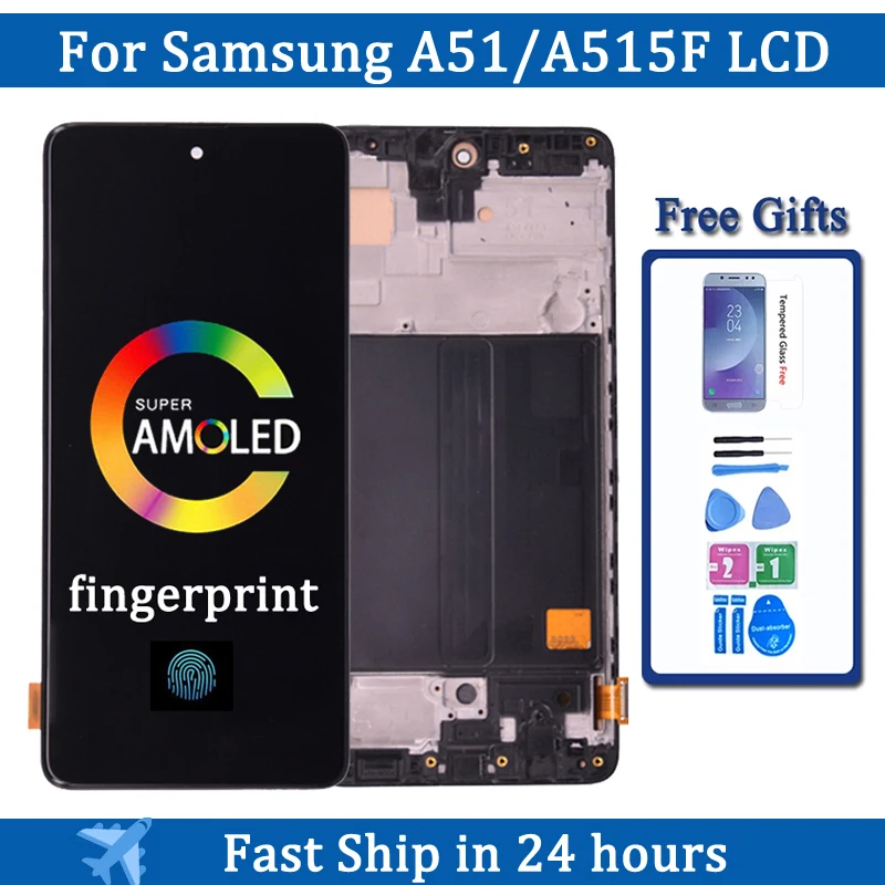 

Super AMOLED Display For Samsung A51 LCD A515 A515F/DS A515FD A515 LCD Display Touch Screen Replacement A515F Display