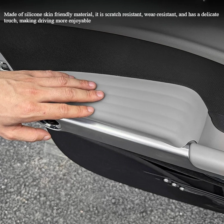 ل BYD Atto 3 Yuan Plus مسند ذراع باب السيارة بطانة حماية من السيليكون سيليكون مكافحة زلة حصيرة أربعة باب مسند الذراع الوسادة #6