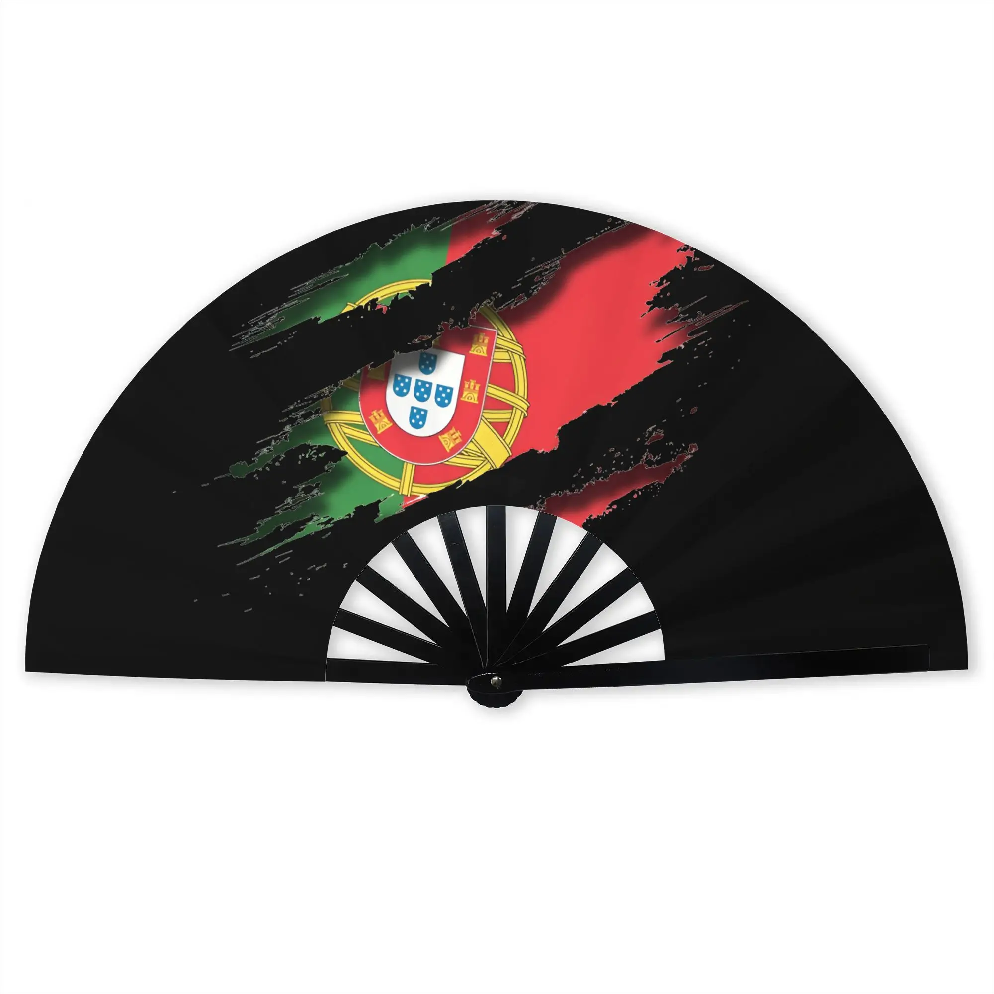 Éventail pliant personnalisé avec drapeau du Portugal, cadeau promotionnel, emblème national, éventails durables, nouveauté, lot en gros