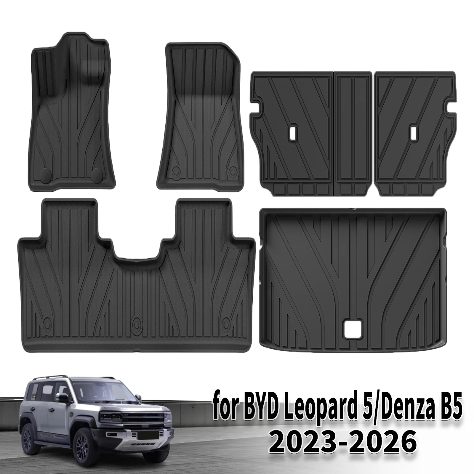 

for BYD Leopard 5 Denza B5 Bao 5 2023 2024 2025 2026 Waterproof 3D TPE Car Mats, Perfect Fit, Odorless Accessories