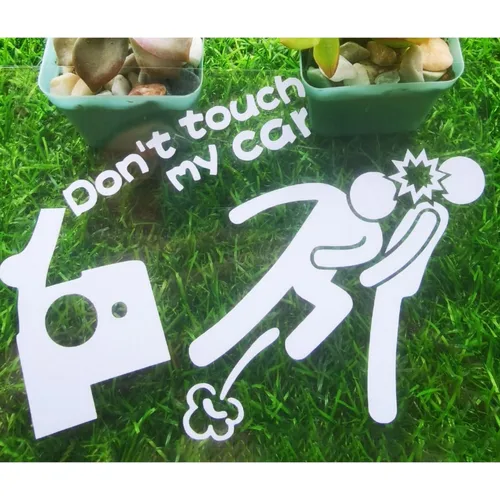 Imagen 2 del producto Pegatina de coche Don't Touch My Car, pegatinas creativas y divertidas personalizadas para decoración de coche, accesorios para ventana de coche, calcomanía para carrocería de coche