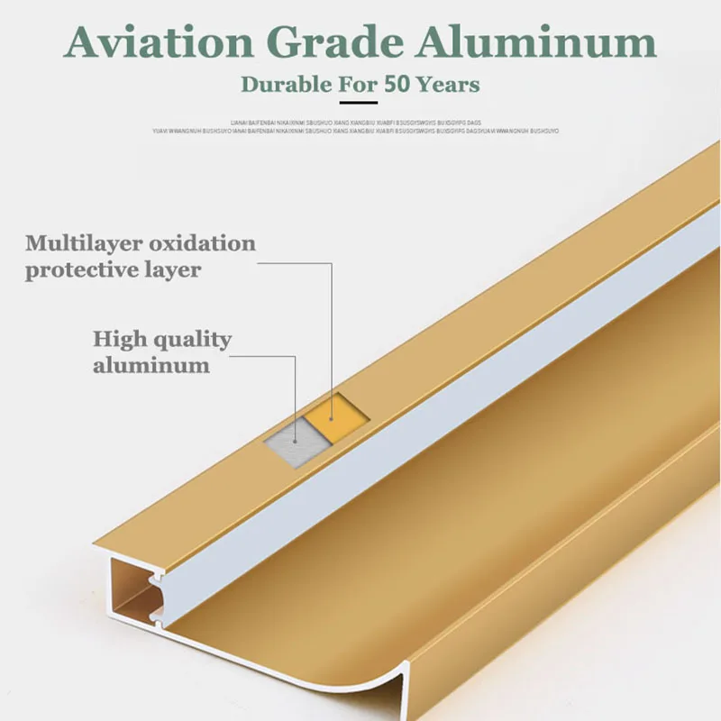 0.5/1 m/sztuk H65Mm listwa przypodłogowa Led szary/złoty profil aluminiowy podłogi czyszczenia rogu dekoracje ścienne ochrony płyta bazowa biały