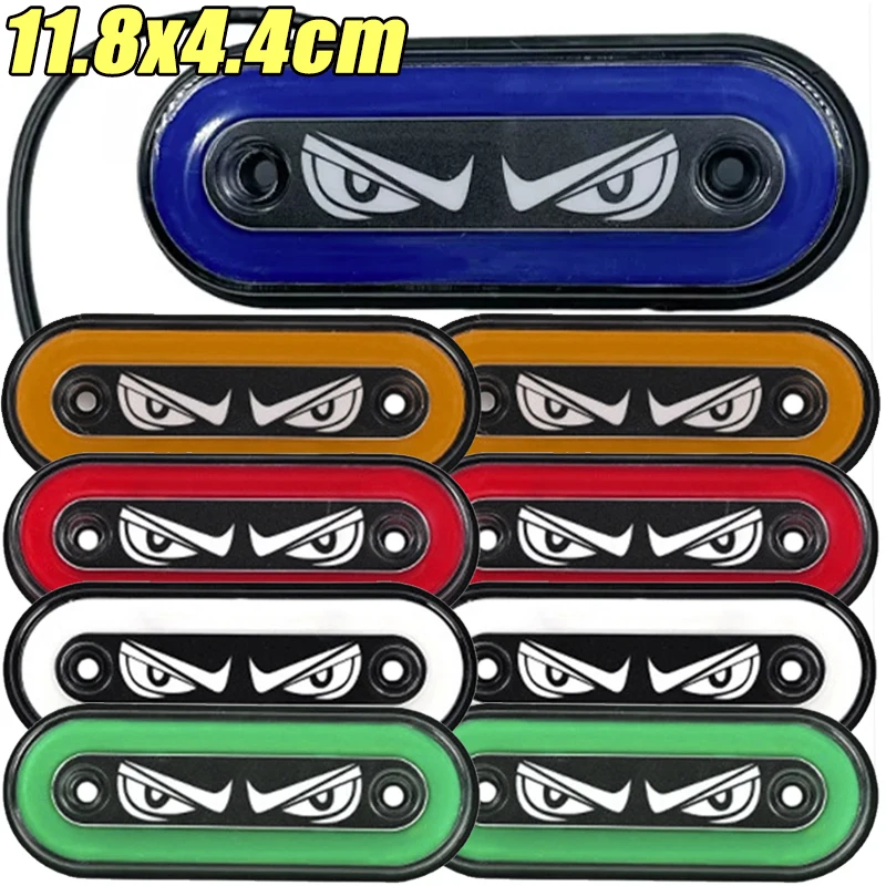 Car Side LED Marker Lights Demon Eye Flashing Warning Lights Van Marker Waterproof External Side Marker Lights 12V-24V