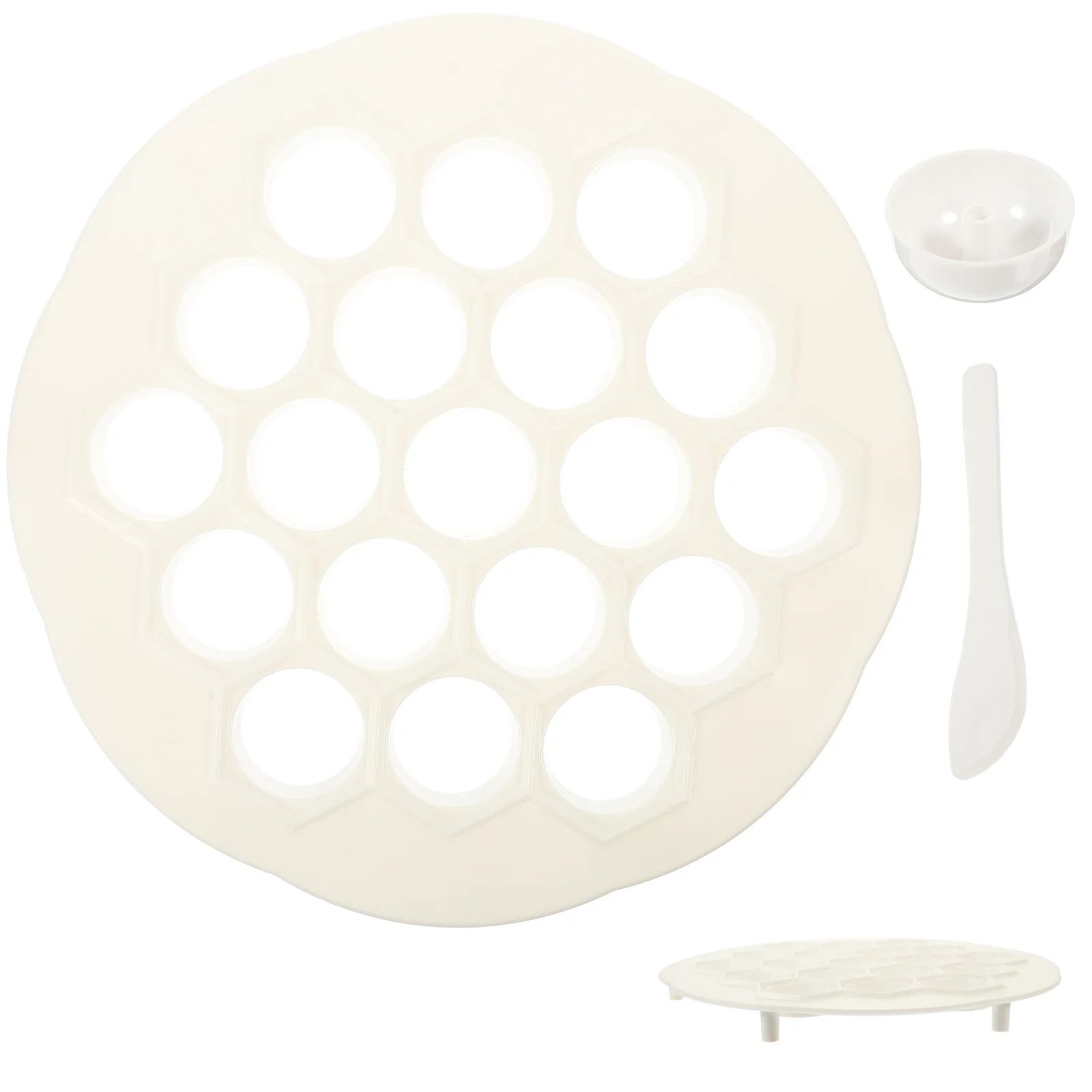 مجموعة واحدة من قالب الزلابية مكونة من 19 فتحة من مادة ممتازة وملصقات وعاء محلية الصنع رافيولي سهلة الغسيل ومقبض مريح #5