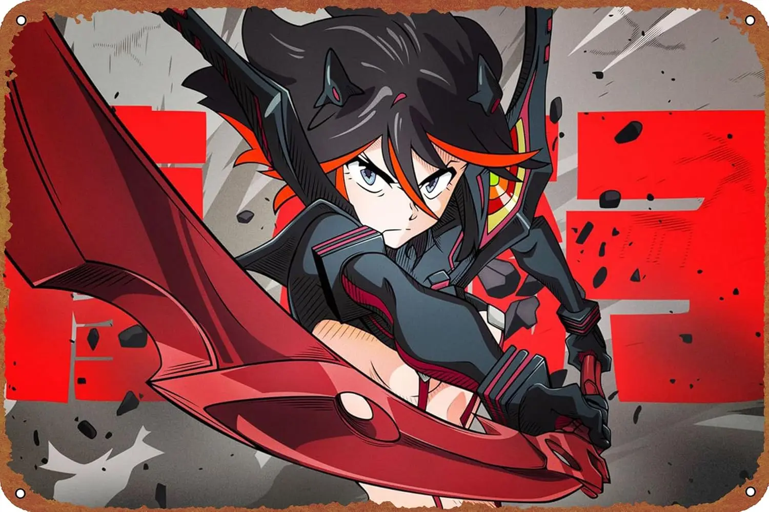 Kill La Kill Ryuko Matoi Movie Poster Metal Tin Sign Wall Decor Signs,Retro Art Decor Metal Plaque Art 8x12 Inch