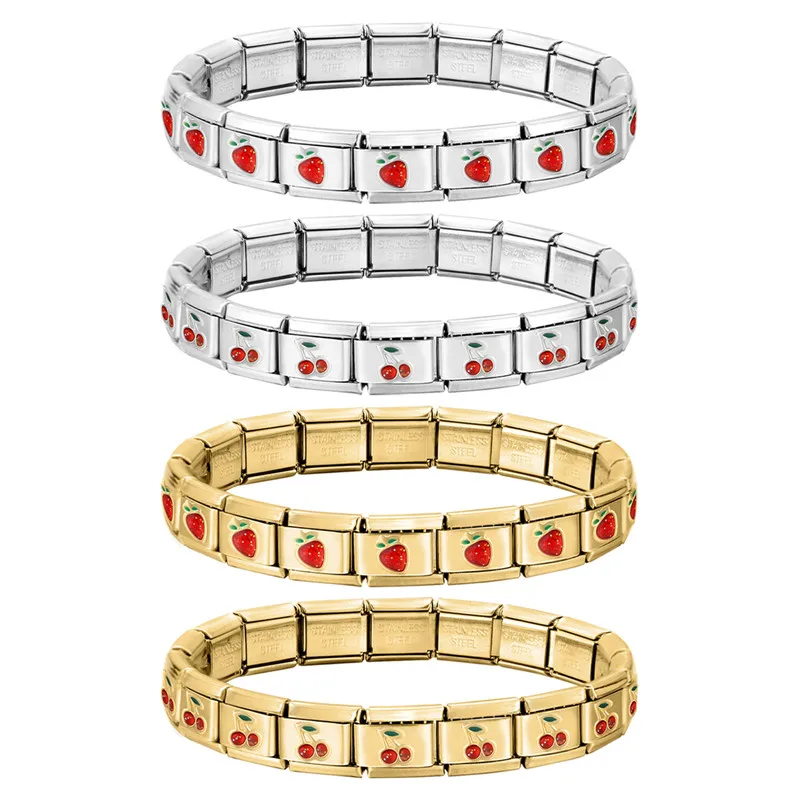Новый-милый-вишневый-клубничный-итальянский-браслет-звенья-из-нержавеющей-стали-эластичный-браслет-для-мужчин-и-женщин-изготовление-ювелирных-изделий-своими-руками-подарки
