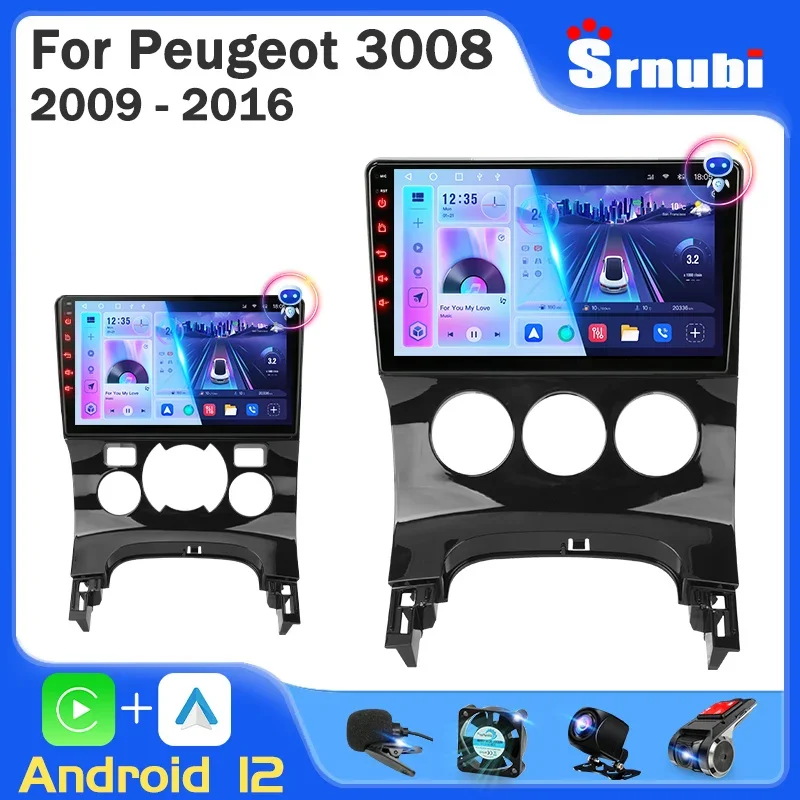 

Srnubi 2Din Android 12.0 Car Radio For Peugeot 3008 AT MT 2009 - 2015 Car Radio Car video players 4G CarPlay Auto GPS Head Unit