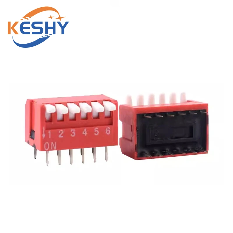 5PCS Slide Type Switch Module 2 3 4 5 6 7 8 9 PIN 2.54mm DIP Red Pitch Toggle Switch Red Snap Switch Dial Switch Side DIP Switch