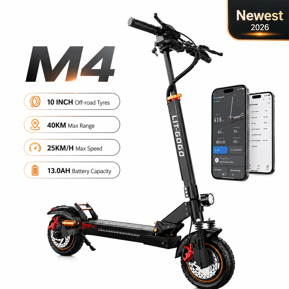 Elektroroller für Erwachsene 800W 48V 13Ah, 10 Zoll Offroad Reifen, 25 km/h, 30-45 km Reichweite, Doppelscheibenbremse, Federung, APP, Klappbarer E Scooter