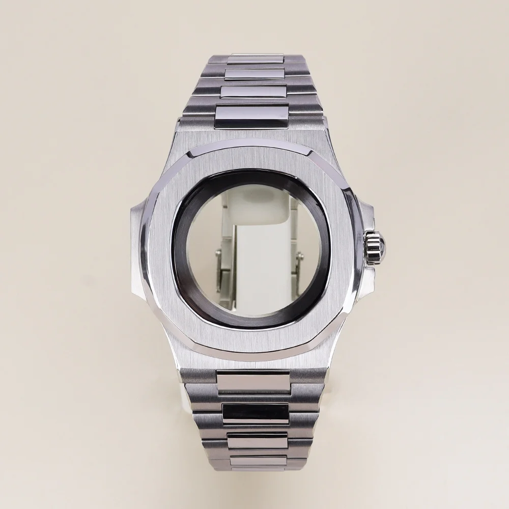 40mm Square Watch Case Steel Bracelet Gold/ silvery/ Rose Gold for Mod Nautilus NH35 NH36 NH38 NH34 NH72 Movement Sapphire Glass