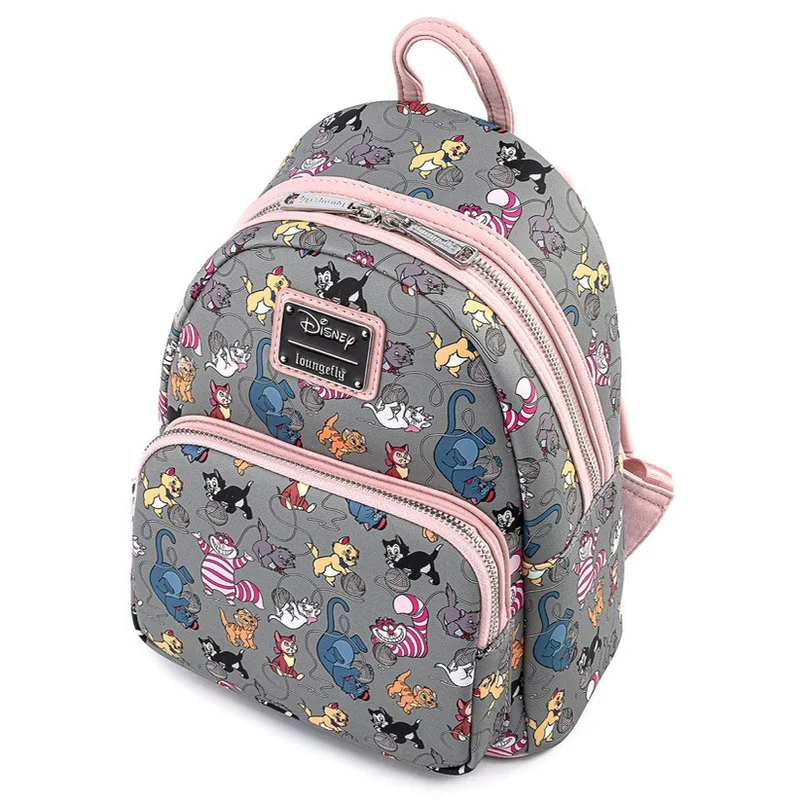 Stock Loungefly Disney  Backpack Cute Cartoon Print Backpack Women\'s Casual Bag Student Satchel Cat Shoulder Bag Kids Backpack