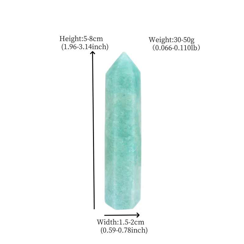 1 قطعة الكريستال الطبيعي حجر الأمازون مسلة نقطة أحجار استشفاء سداسية المعدنية عينة الحرف ديكور المنزل لتقوم بها بنفسك هدية تذكارية #6