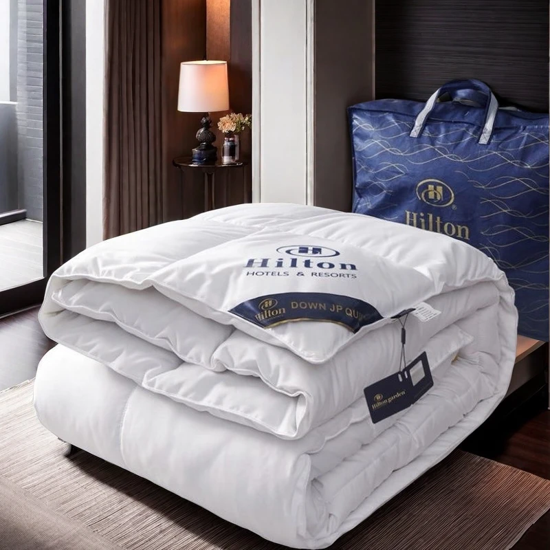 

Hilton Hotel down Feather Comforter Thi Warm Dormi Bedding Single Double Student Dormi Quilt Winter Use Fiber Fill