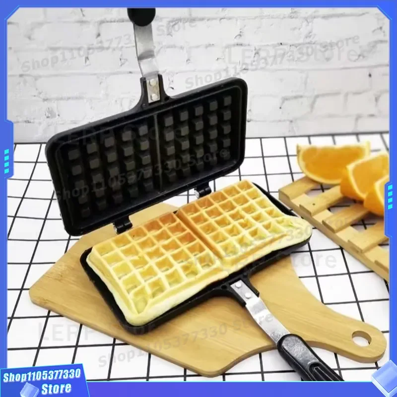 Rectangular Metal Waffle Maker Mold for Gas Stove Biscuit Press DIY Home Baking Kitchen Tool Non Stick Pastry Mould Gas Stove