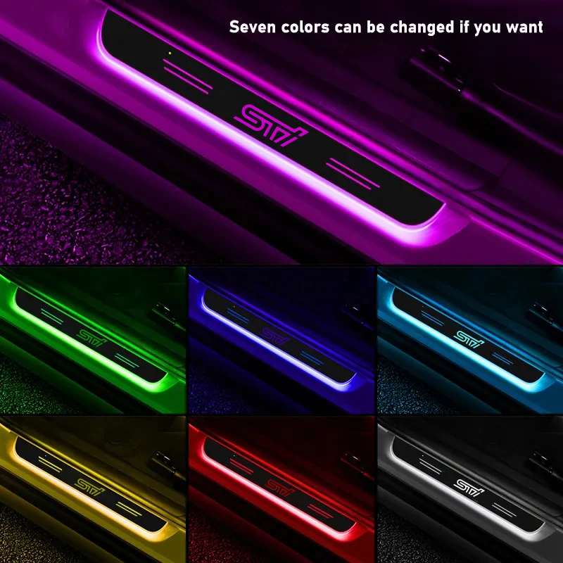 LED Wireless Welcome Pedal Car Scuff Plate Door Sill Light For Subaru STI OUTBACK wvr BRZ XV Impreza Forester Legacy Ascent