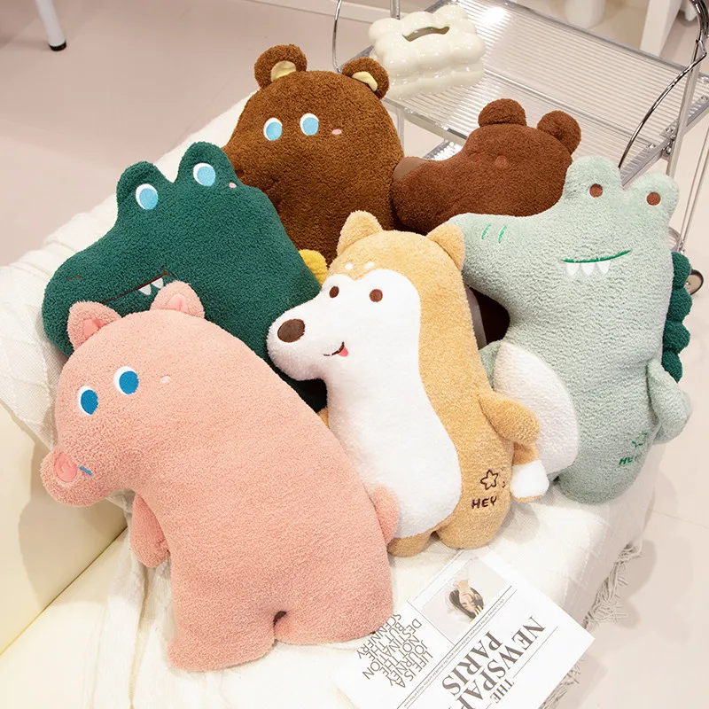 

INS Cute Crocodile Dinosaur Shiba Inu Dog Plush Throw Pillow Toy Stuffed Animal Bear Doll Cushion for Kids Girls Gift Home Decor