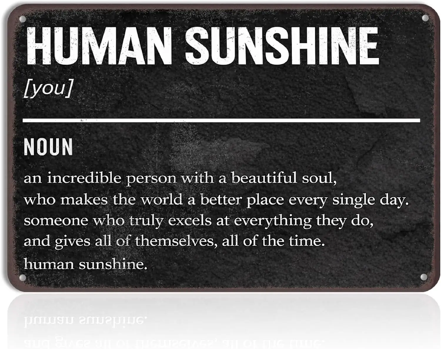 Human Sunshine Metal Sign – Inspirational Wall Decor, Motivational Gift for Friends, Coworkers, Teachers, Doctors, Family, Home