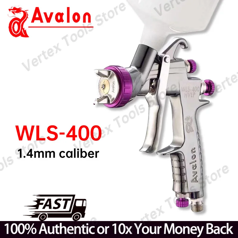 Pistola de Pulverização Profissional HVLP Avalon WLS-400 1.4mm de Alta Atomização para Pintura Automotiva, Móveis, Verniz e Uso Industrial
