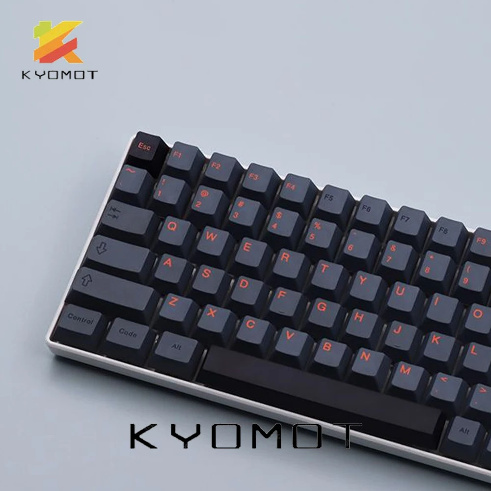 Kyomot 139 teclas gmk cinza chama keycaps pbt corante sub cereja perfil para mx interruptor diy teclado mecânico 61/64/68/87/96/104/108