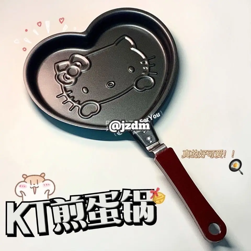 

Anrio Hello Kitty Kawaii Cartoon Mini Frying Pan Healthy Non-stick Pan Home Creative Breakfast Omelette Pan Best Gift