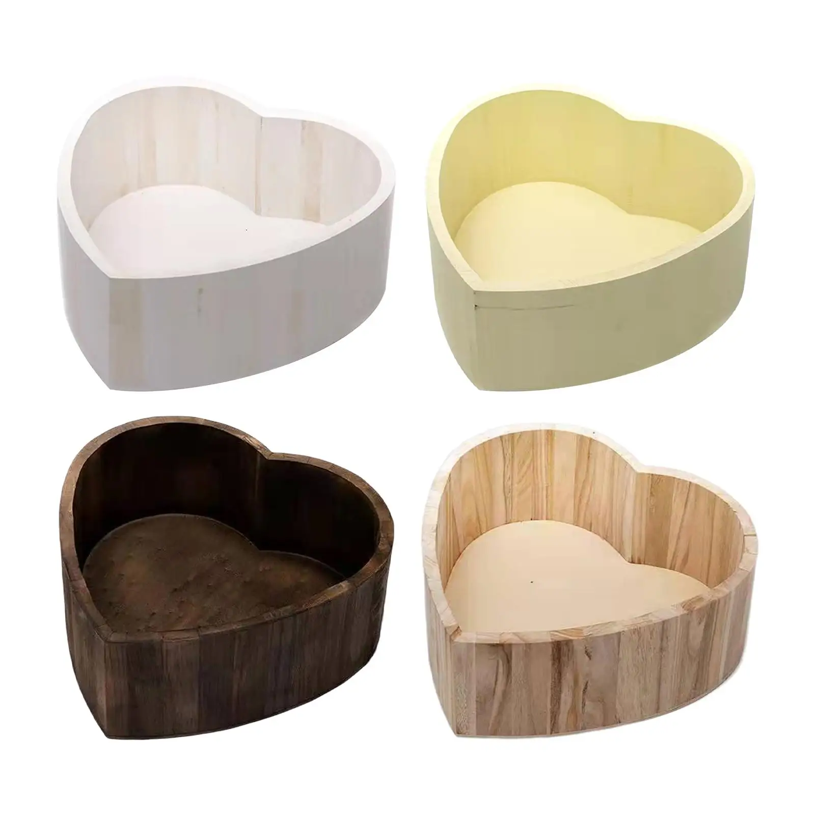 Newborn Baby Photography Baskets Photo Background Baby Photos Props Decor Tub, Heart Shape Box Infants Pos Shooting Accessories