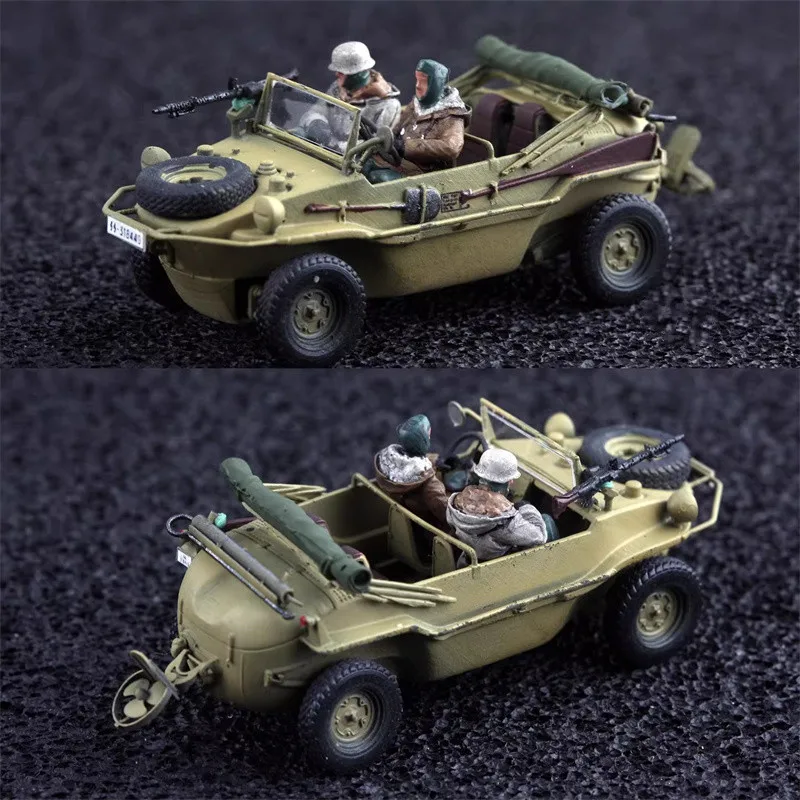 1:72 Scale Model Painted 2 Pcs German 166 Amphibious Vehicle Drivers Soldiers Figure Toy DIY Scene Accessory Collection Display