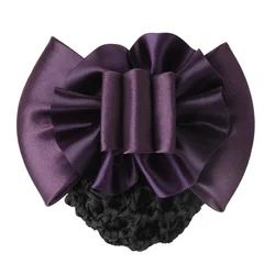 Fashion Women Professional Bow Barrettes Ribbon Hair Clip Nurse Hotel Postal Bank Stewardess Hairpins Snood Net Bun Hairgrips