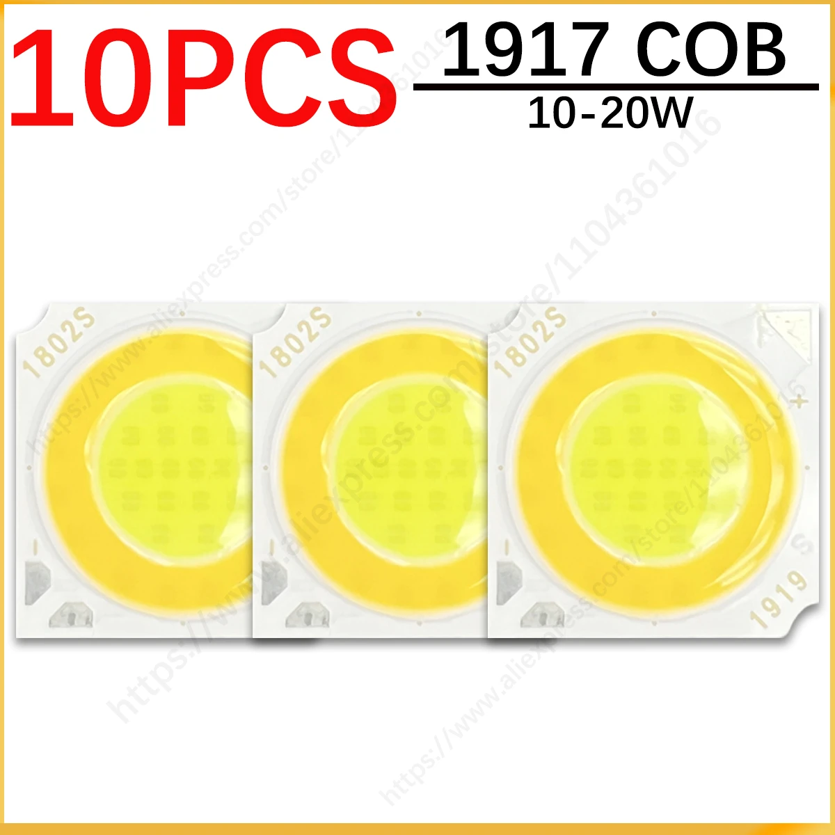 

5 шт. двухцветных светодиодных чипов COB 10W 12W 15W 18W 20W 1919 мм 6000K 4500K 3000K для DIY-светильников, точечных светильников, ламп, домашнего освещения