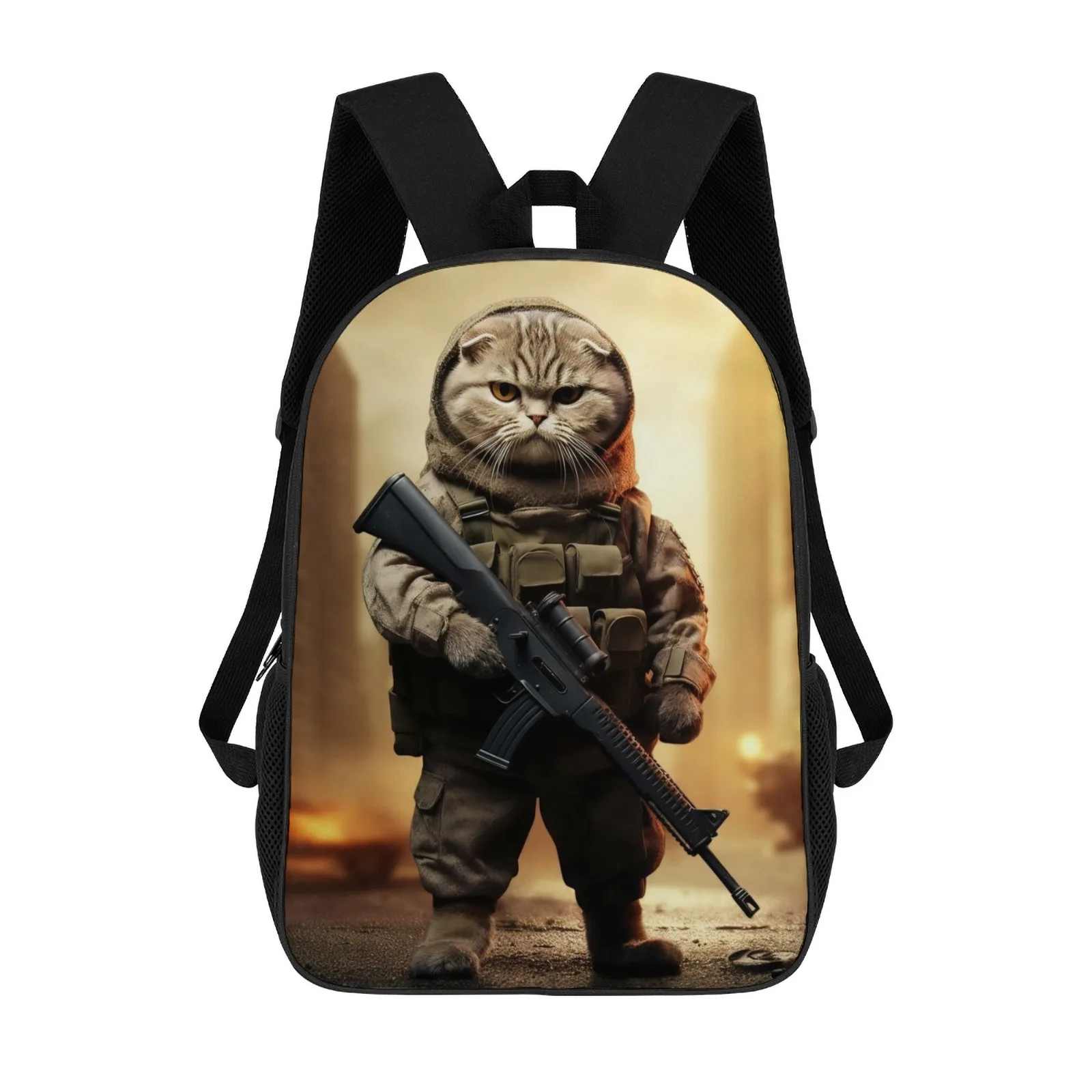 

Солдатская шотландская складная кошка Mochilas с принтом, сумка для книг, классные сумки для девочек, 17-дюймовый школьный рюкзак, сумка