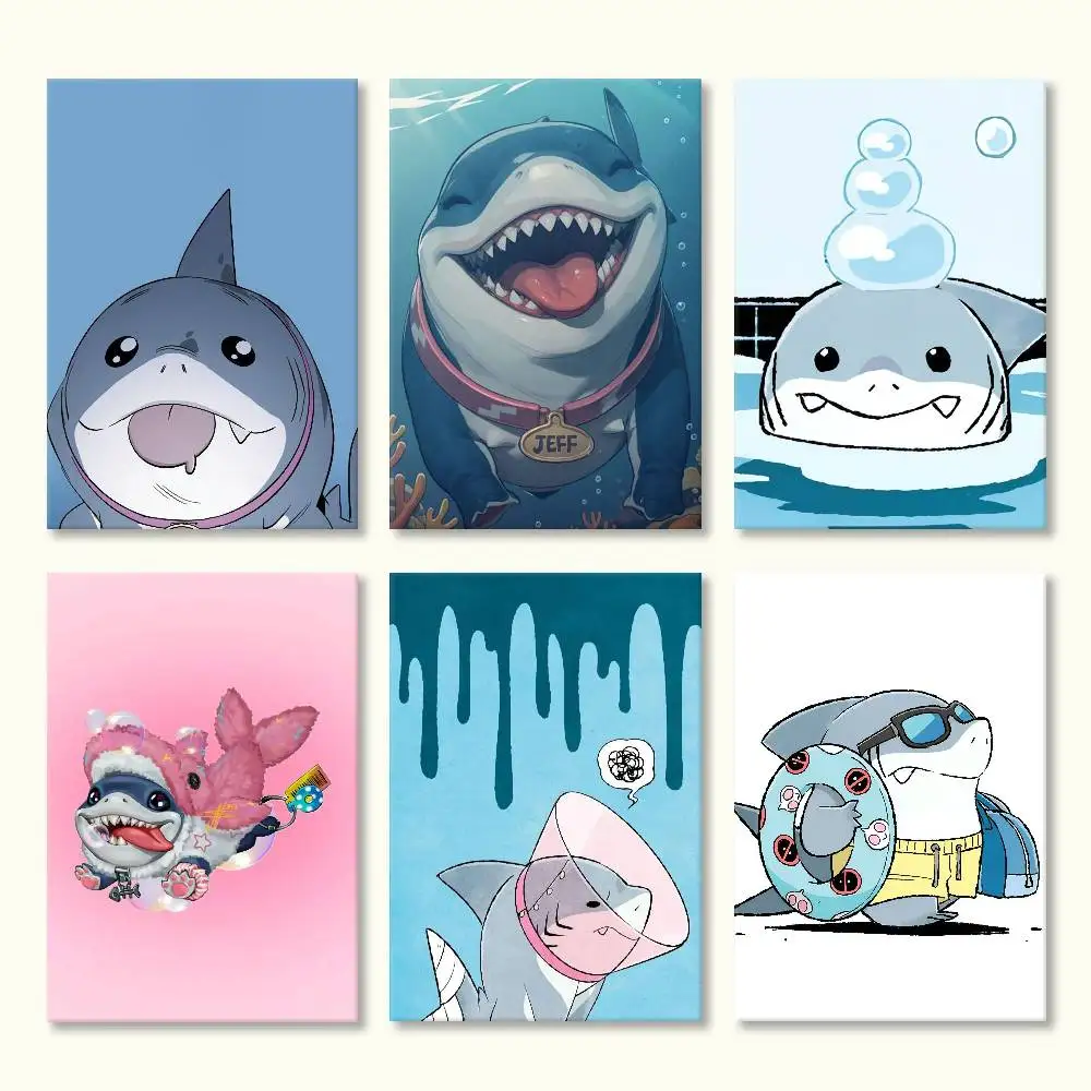 J-Jeff The Land S-Shark Poster HD Quality Wall Art Retro Posters For Home Room Wall Decor Self Adhesive