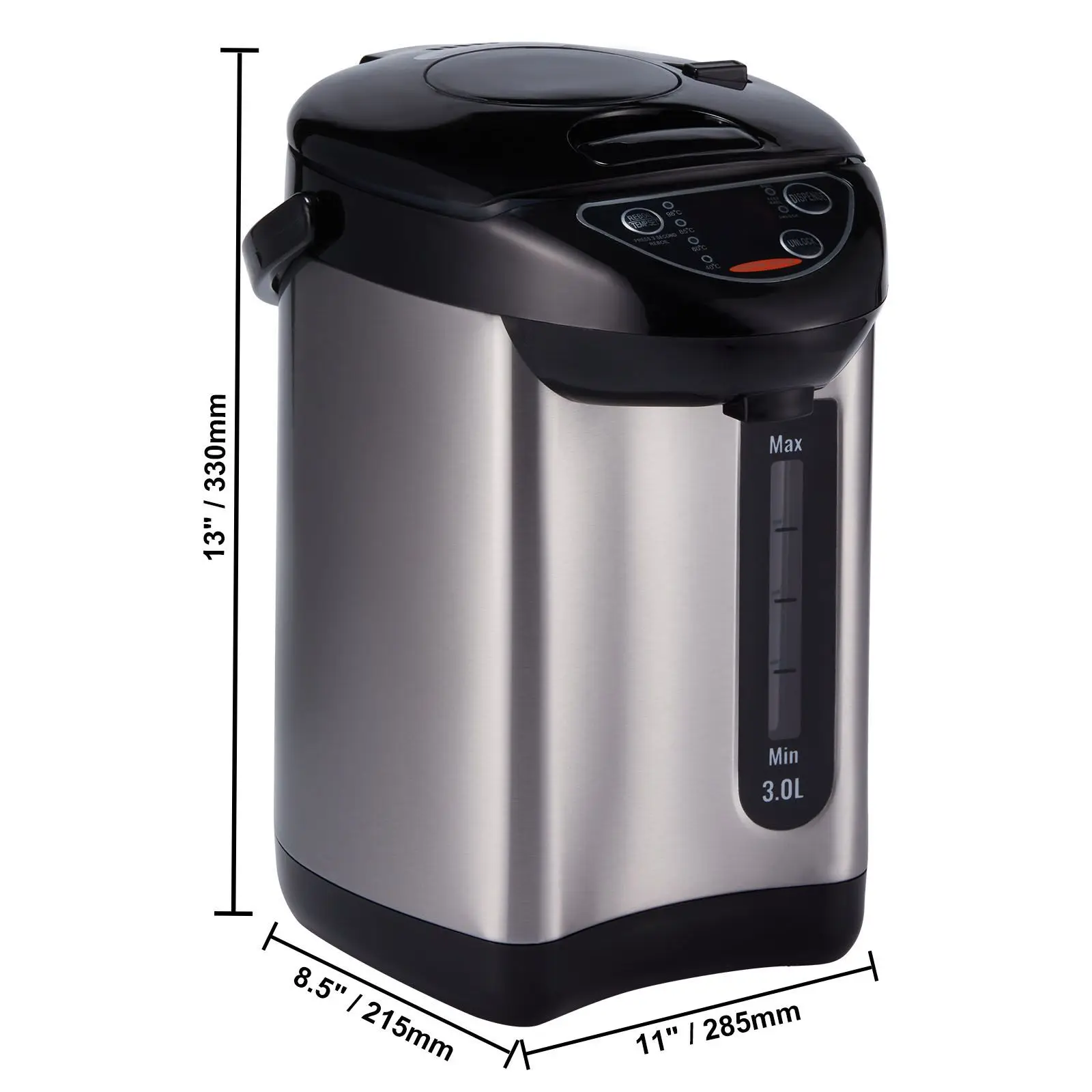 Hot Water Dispenser, Adjustable 4 Temperatures Boiler and Warmer, 304 Stainless Steel Countertop Heater, 3-Way Dispense for Tea