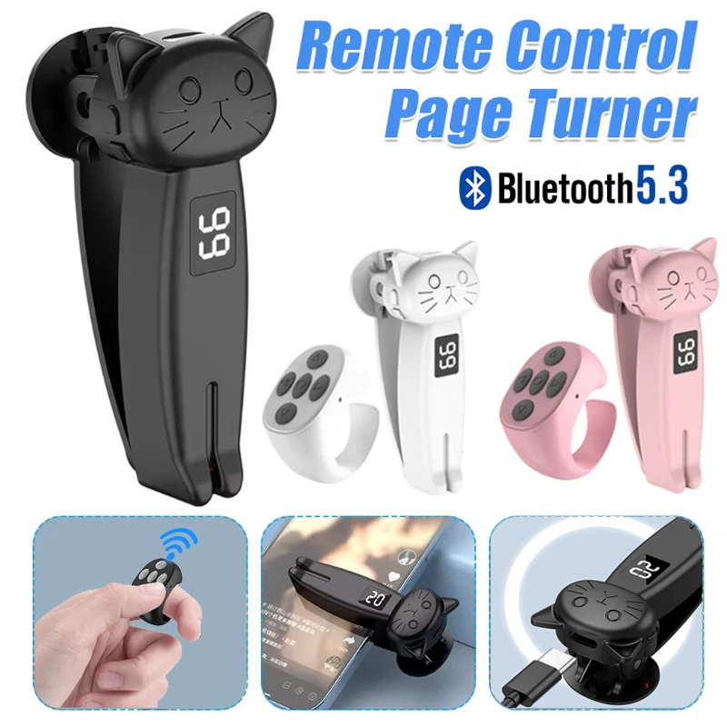 Automatic Screen Clicker Electric Auto Page Turner for Kindle TikTok Bluetooth 5.3 Remote Control Camera Finger Clicking Device