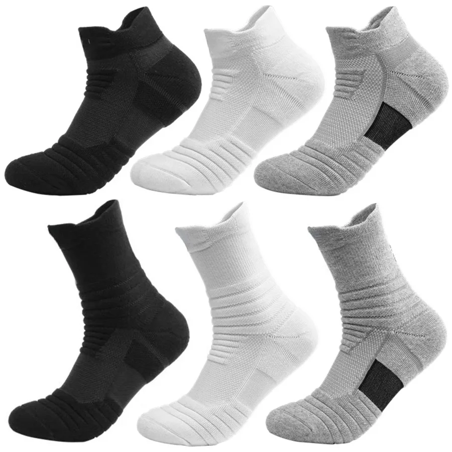 3 Pairs Anti-slip Football Socks Men Women Cotton Sock Short Long Tube Soccer Basketball Sport Socks Breathable Deodorous Socks