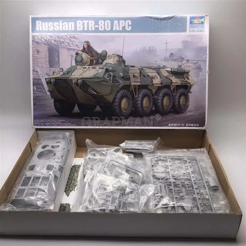 1/35 Russisch BTR-80 APC gepantserd transportvoertuig op wielen Plastic monteren militair vrachtwagenmodel