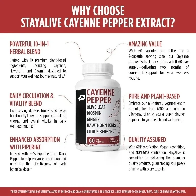 

Капсулы Cayenne с 7-экстрактами трав — имбирь, чеснок, куркума и многое другое | 60 капсул, натуральная травяная добавка
