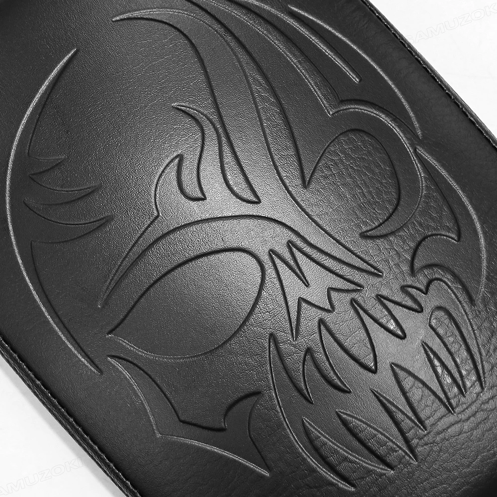 Black Rear Passenger Cushion 8 Suction Cups Pillion Pad Seat For Harley Dyna Sportster Softail Touring XL 883 1200