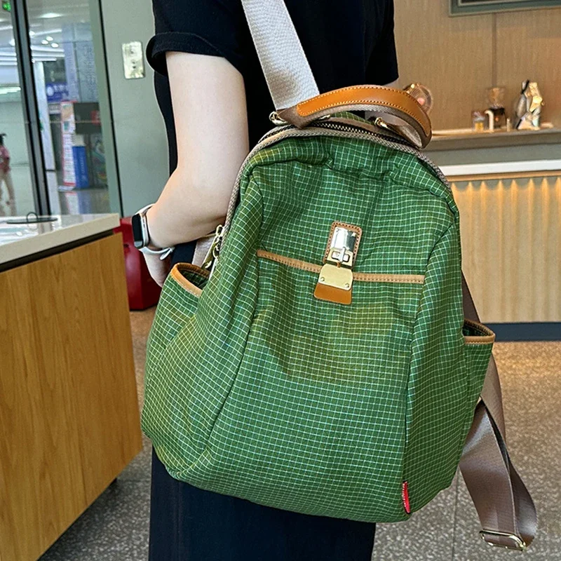 

Ladies Casual Fashion Backpack Lightweight Travel Oxford Cloth Schoolbag Female Side Satchel Backpack Simple Original Bag